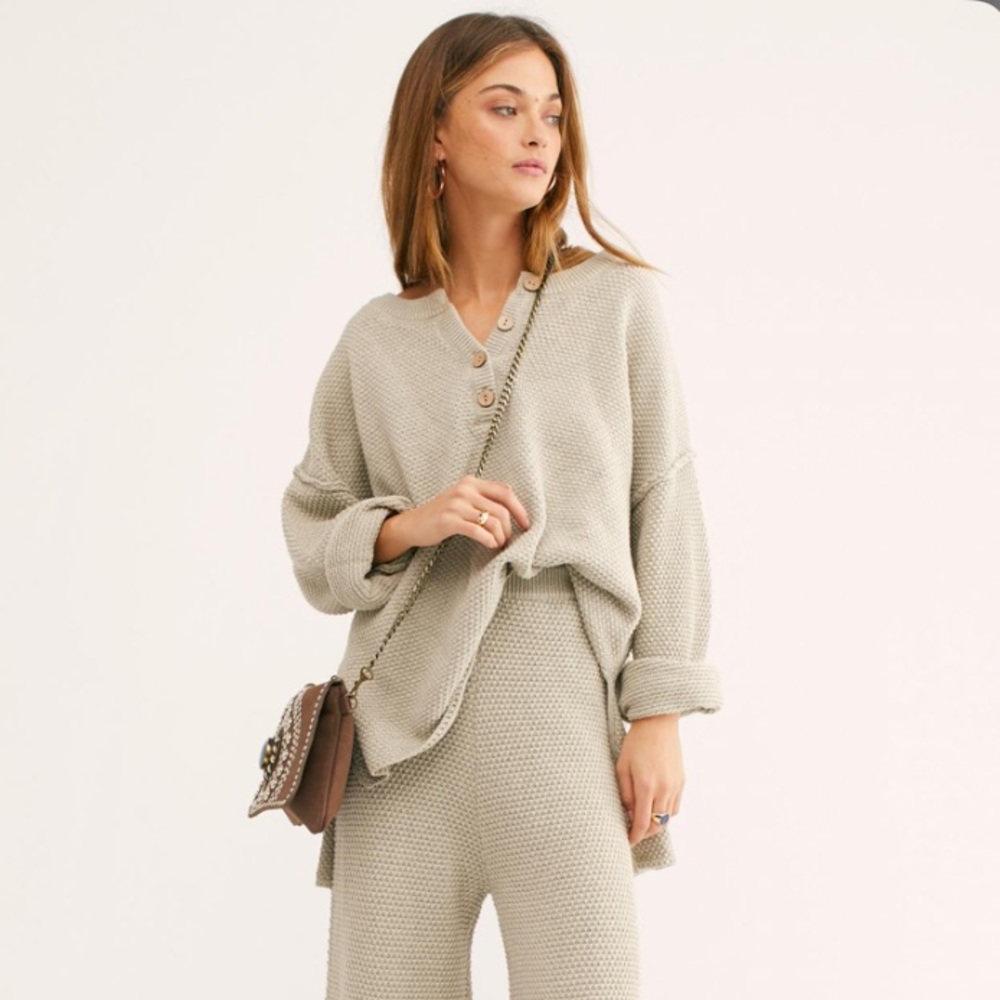 Free People Cream Pajama Set